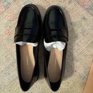 Loeffler Randall Black Patent Leather Penny Loafers Rachel size 10